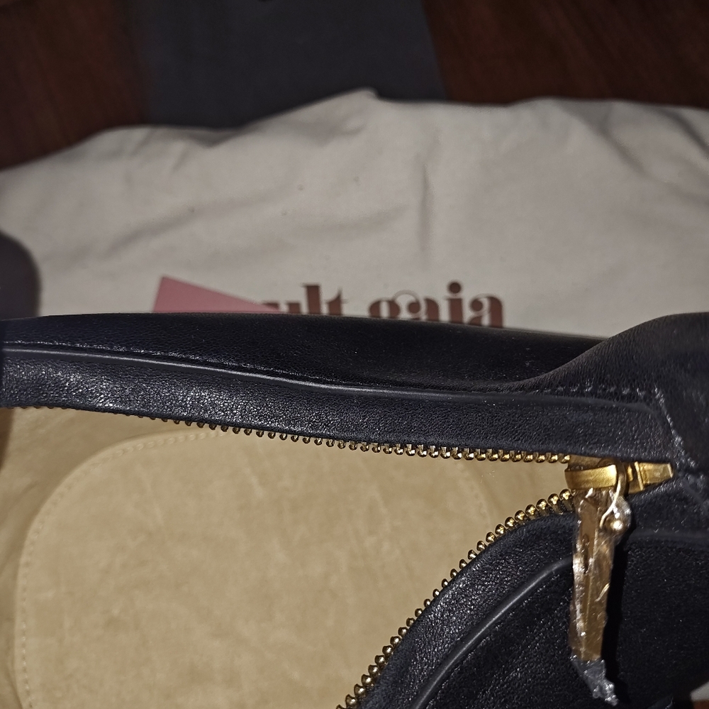 Cult Gaia Black Mini Hobo Bag with Gold Handle. - Picture 10 of 16